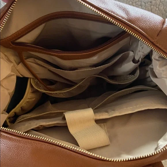 Chic Brown Faux Leather Diaper Bag - Picture 6 of 10